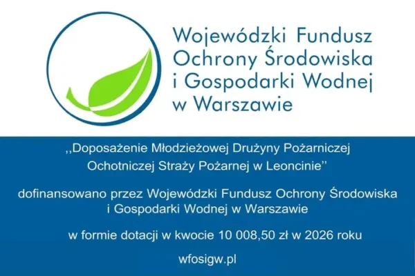 Młodzieżowa Drużyna Pożarnicza z Leoncina z nowym sprzętem i umundurowaniem